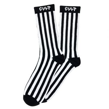 CHAUSSETTES CULT VERTICAL STRIPES BLACK/WHITE