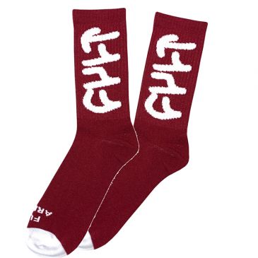 CULT SOCKS BIG LOGO BURGUNDY